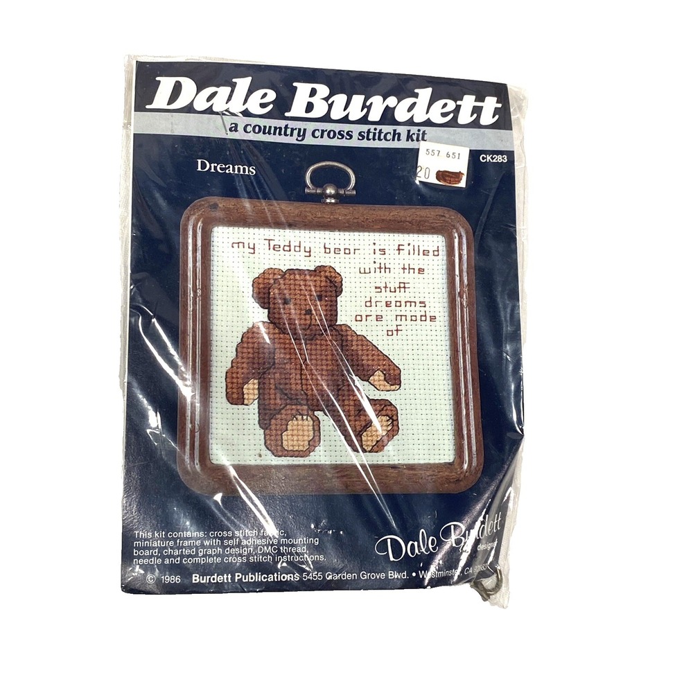 new‎ dale burdett cross stitch kit CK283 bear dreams